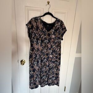 J.Jill Pure Jill Easy Knit Two-Pocket Dress | Medium Tall | Boho Floral Cotton